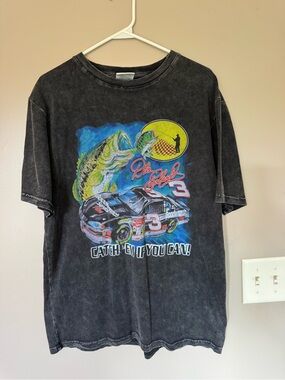 Comfort Colors Black Dale Earnhardt 'Catch 'Em If You Can' Graphic Tee NWOT